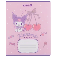 Зошит 12 арк., лінія, УФ лак + глітер, Kuromi HK25-234-2 Kite