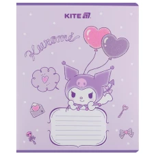 Зошит 12 арк., лінія, УФ лак + глітер, Kuromi HK25-234-2 Kite
