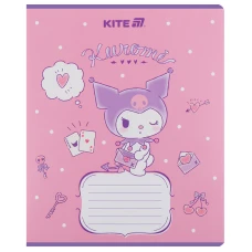 Зошит 12 арк., лінія, УФ лак + глітер, Kuromi HK25-234-2 Kite
