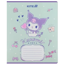 Зошит 12 арк., лінія, УФ лак + глітер, Kuromi HK25-234-2 Kite