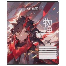 Зошит 18 арк., лінія, софт тач + УФ лак, Kite Anime K25-237-1