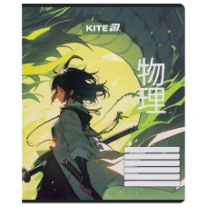 Зошит 18 арк., лінія, софт тач + УФ лак, Kite Anime K25-237-1