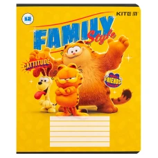 Зошит 12 арк., лінія, гібр. лак + УФ лак, Garfield GF24-234 Kite
