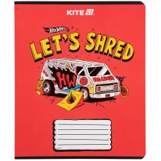 Зошит 18 арк., клітинка, гібр. лак + УФ лак, Hot Wheels HW25-236 Kite