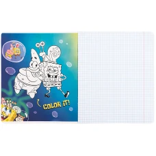 Зошит 18 арк., клітинка, гібр. лак + УФ лак, SpongeBob SquarePants SB25-236 Kite