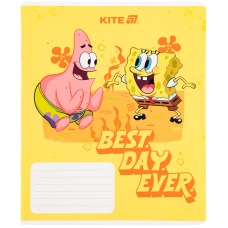 Зошит 18 арк., клітинка, гібр. лак + УФ лак, SpongeBob SquarePants SB25-236 Kite