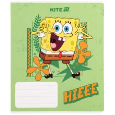 Зошит 18 арк., клітинка, гібр. лак + УФ лак, SpongeBob SquarePants SB25-236 Kite