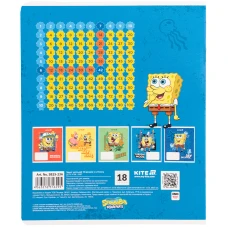 Зошит 18 арк., клітинка, гібр. лак + УФ лак, SpongeBob SquarePants SB25-236 Kite
