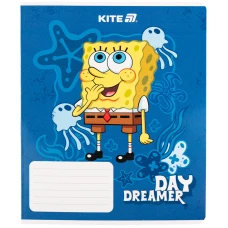 Зошит 18 арк., клітинка, гібр. лак + УФ лак, SpongeBob SquarePants SB25-236 Kite