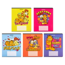 Зошит 18 арк., клітинка, софт тач + УФ лак, Garfield GF24-236 Kite