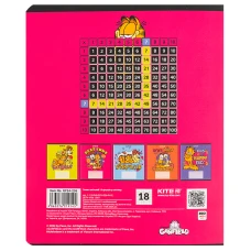 Зошит 18 арк., клітинка, софт тач + УФ лак, Garfield GF24-236 Kite