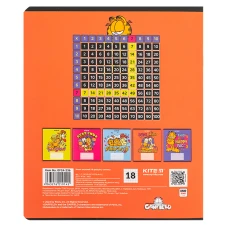 Зошит 18 арк., клітинка, софт тач + УФ лак, Garfield GF24-236 Kite