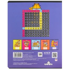Зошит 18 арк., клітинка, софт тач + УФ лак, Garfield GF24-236 Kite