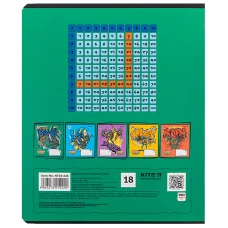 Зошит 18 арк., клітинка, софт тач + УФ лак, Ninja Turtles NT24-236 Kite