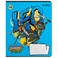 Зошит 18 арк., клітинка, софт тач + УФ лак, Ninja Turtles NT24-236 Kite