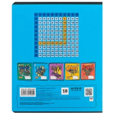 Зошит 18 арк., клітинка, софт тач + УФ лак, Ninja Turtles NT24-236 Kite