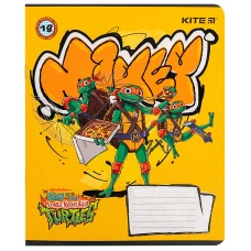 Зошит 18 арк., клітинка, софт тач + УФ лак, Ninja Turtles NT24-236 Kite