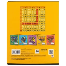 Зошит 18 арк., клітинка, софт тач + УФ лак, Ninja Turtles NT24-236 Kite