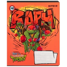 Зошит 18 арк., клітинка, софт тач + УФ лак, Ninja Turtles NT24-236 Kite