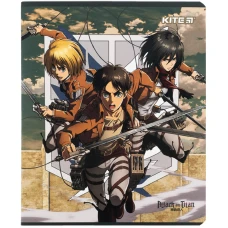 Зошит 24 арк., клітинка, софт тач + УФ лак, Attack on Titan AT24-238 Kite