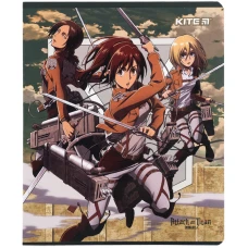 Зошит 24 арк., клітинка, софт тач + УФ лак, Attack on Titan AT24-238 Kite