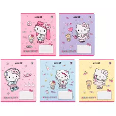 Зошит 12 арк., клітинка, гібр. лак + УФ лак, Hello Kitty HK25-232-1 Kite