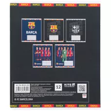 Зошит 12 арк., клітинка, софт тач + УФ лак, FC Barcelona BC25-232 Kite