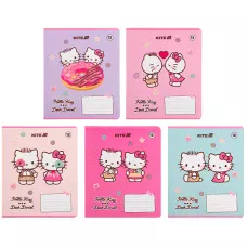 Зошит 12 арк., клітинка, софт тач + УФ лак, Hello Kitty HK25-232-2 Kite