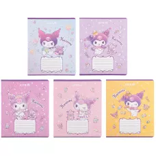 Зошит 12 арк., клітинка, УФ лак + глітер, Kuromi HK25-232-3 Kite