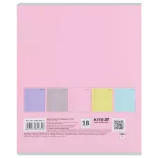 Зошит 18 арк., лінія, софт тач + УФ лак, Kite One color K25-237-2