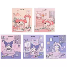 Зошит 24 арк., клітинка, софт тач + УФ лак, Kuromi HK25-238 Kite