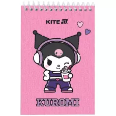 Блокнот пласт обкл., спіраль А6, 48арк., нелінований Kuromi HK25-196-2 Kite