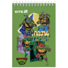 Блокнот пласт обкл., спіраль А6, 48арк., нелінований Ninja Turtles NT25-196 Kite