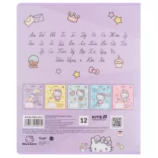 Зошит 12 арк., лінія, УФ лак + глітер, Hello Kitty HK25-234-1 Kite