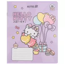 Зошит 12 арк., лінія, УФ лак + глітер, Hello Kitty HK25-234-1 Kite
