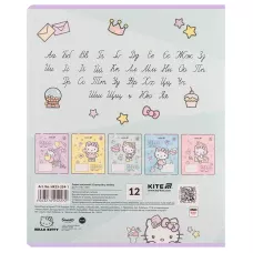 Зошит 12 арк., лінія, УФ лак + глітер, Hello Kitty HK25-234-1 Kite