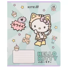 Зошит 12 арк., лінія, УФ лак + глітер, Hello Kitty HK25-234-1 Kite