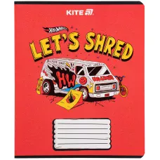 Зошит 18 арк., клітинка, гібр. лак + УФ лак, Hot Wheels HW25-236 Kite