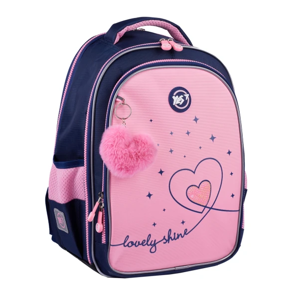 Рюкзак шкільний напівкаркасний YES S-111 "Bright Hearts" 38*29*18см., 550105