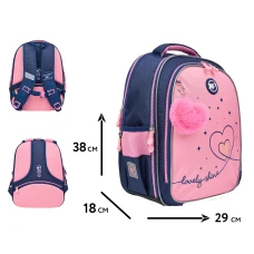 Рюкзак шкільний напівкаркасний YES S-111 "Bright Hearts" 38*29*18см., 550105