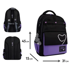 Рюкзак шкільний YES TS-48 "Purple Hearts" 45*31*15см., 559923