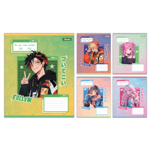 Зошит А5/12 арк кліт 1В Follow Anime, 768119