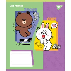 Зошит А5/18 арк кліт YES Line Friends Funny, 767641