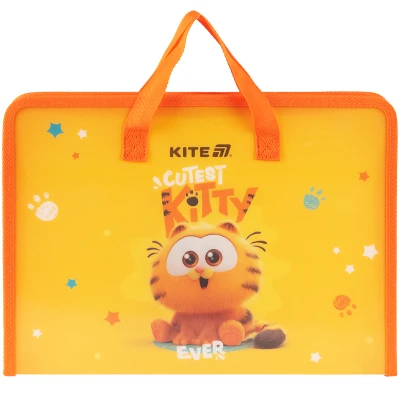 Папка-портфель на блискавці, 1 відділ., A4, Garfield GF25-202 Kite