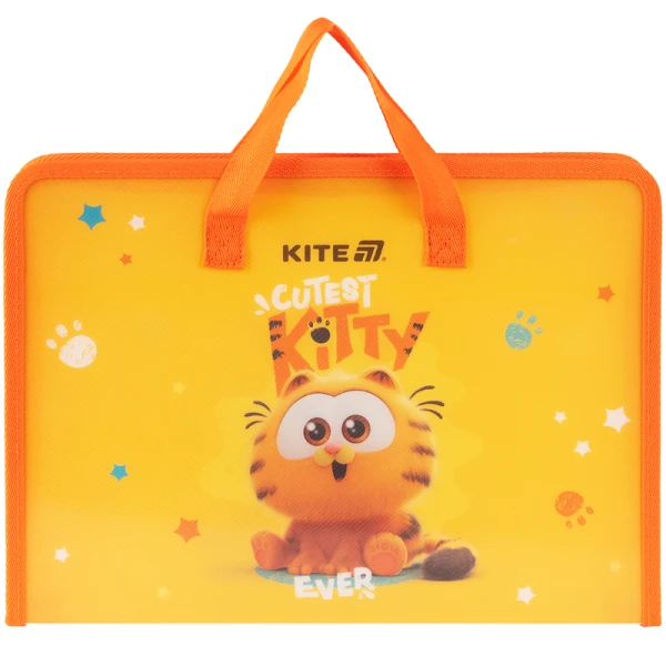 Папка-портфель на блискавці, 1 відділ., A4, Garfield GF25-202 Kite