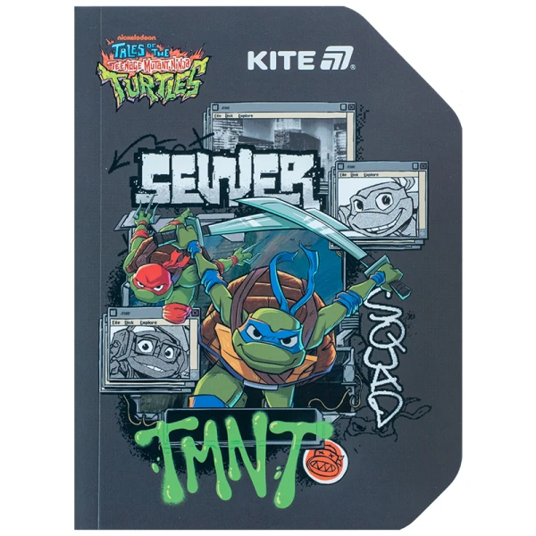 Блокнот вирубка, клей, 60арк., А6 Ninja Turtles NT25-223 Kite