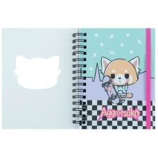 Блокнот вирубка, спіраль, на резинку, А6, 80арк., кліт, Aggretsuko AR25-229 Kite