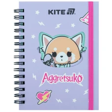Блокнот вирубка, спіраль, на резинку, А6, 80арк., кліт, Aggretsuko AR25-229 Kite