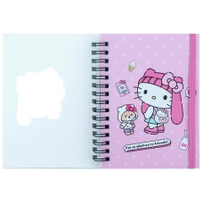 Блокнот вирубка, спіраль, на резинку, А6, 80арк., кліт, Hello Kitty HK25-229-1 Kite
