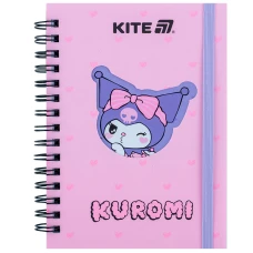 Блокнот вирубка, спіраль, на резинку, А6, 80арк., кліт, Kuromi HK25-229-2 Kite